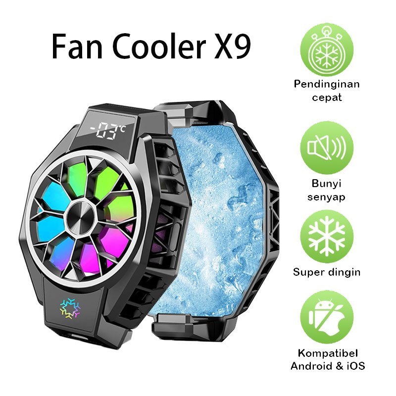 Fan Cooler X9 Cooler-Radiator Radiator Digital LED Hp Pendingin Fan Cooler X9 Pengatur