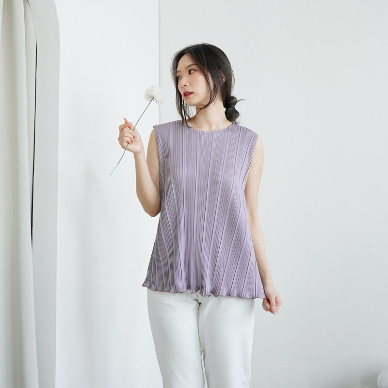 Atasan Plisket / Tanktop Plisket / Baju Plisket / Top Pleats