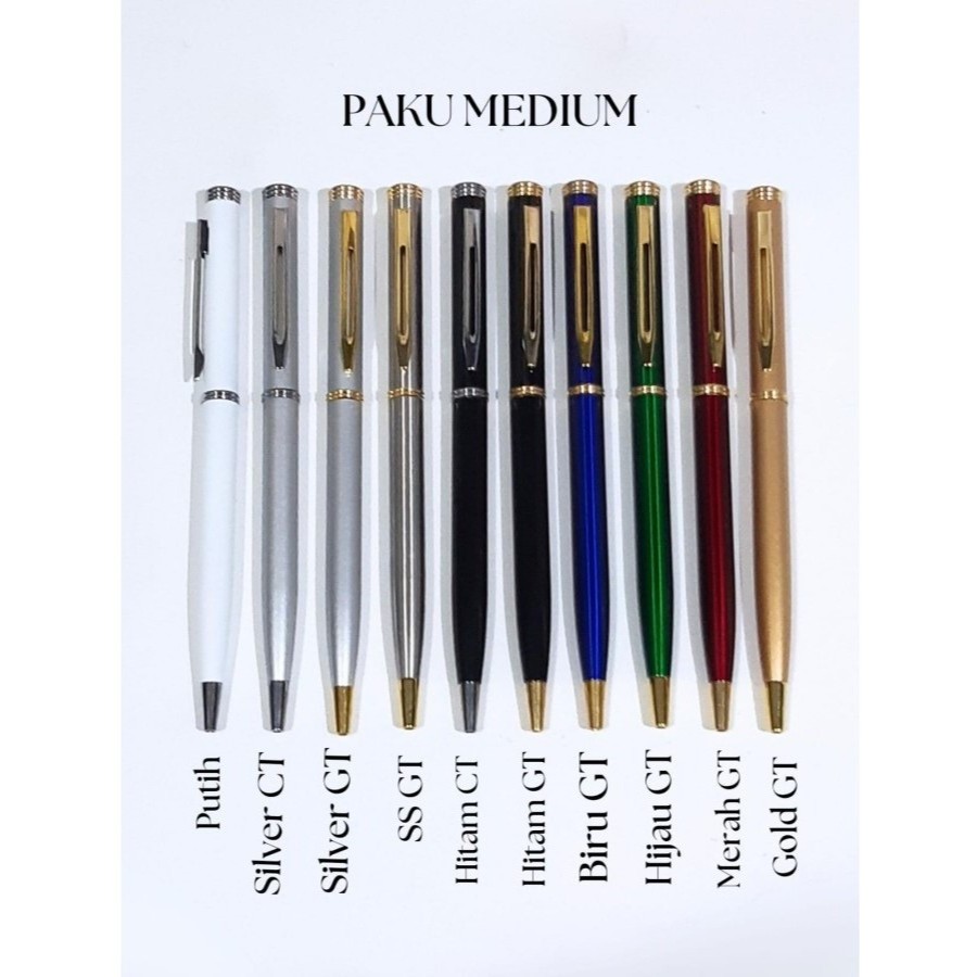 

SAMPLE Pulpen Metal Paku Medium Ballpoint Pena + Sablon
