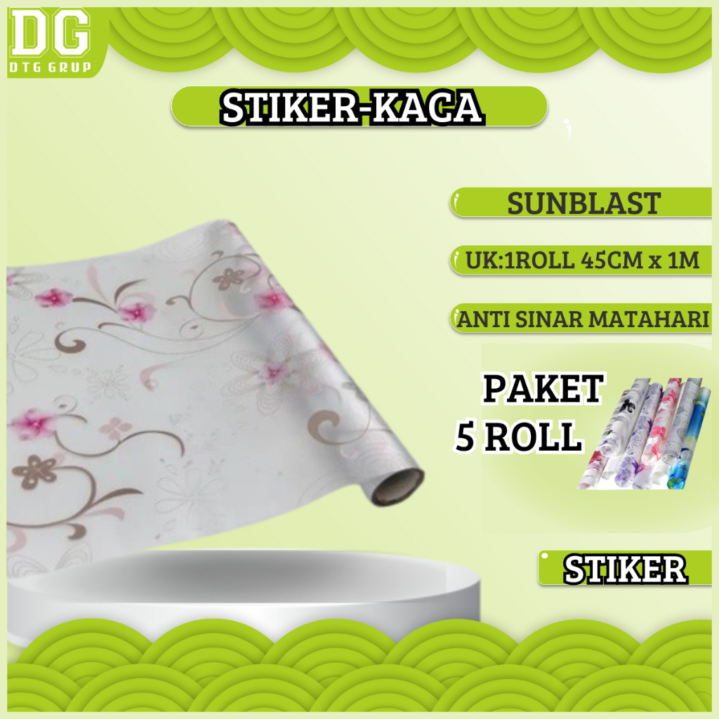 Stiker Kaca Paket 5 Roll Stiker Kaca Jendela Rumah 1 Meter Stiker Kaca Jendela Pintu