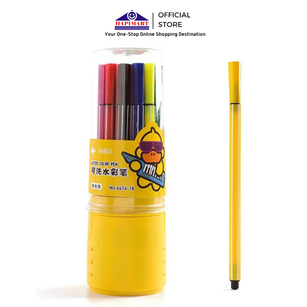 

G-DUCK Plastic Sketch Color Pen with Cute Box for Kids/Spidol Warna Isi ( 18 - 36 pcs )/Set Spidol Pulpen Sketsa Berwarna Isi Banyak Murah