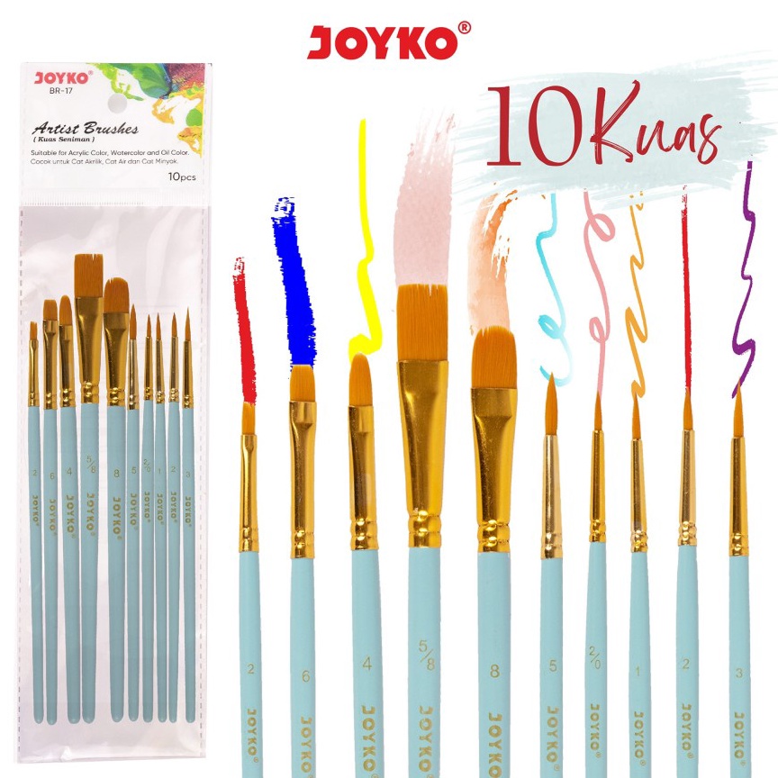 

hg Paling Popular Kuas Joyko BR17 Brush Kuas Cat Air Lukis Acrylic Z92