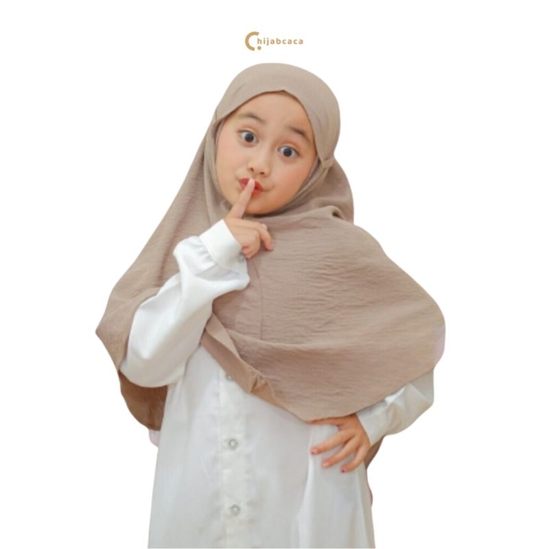 Jilbab Bergo Anak Bahan Crinkle Airflow Premium