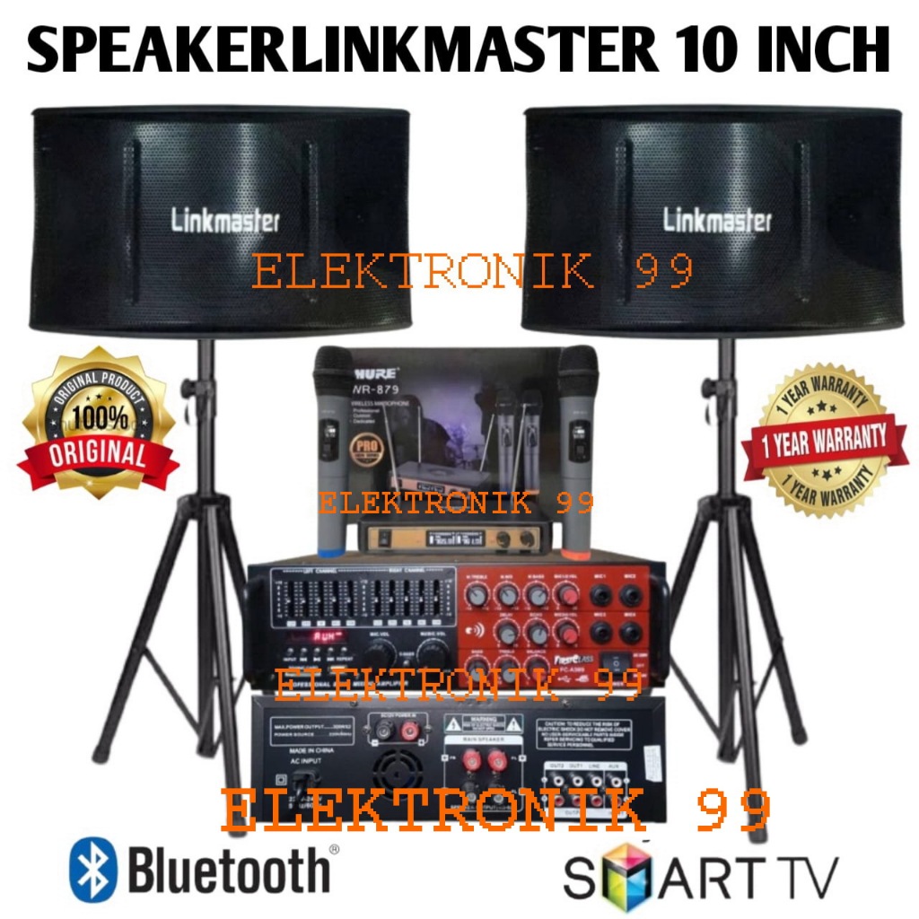 paket karaoke linkmaster bluetooth sound system mic wireless audio sistem ampli dan speaker