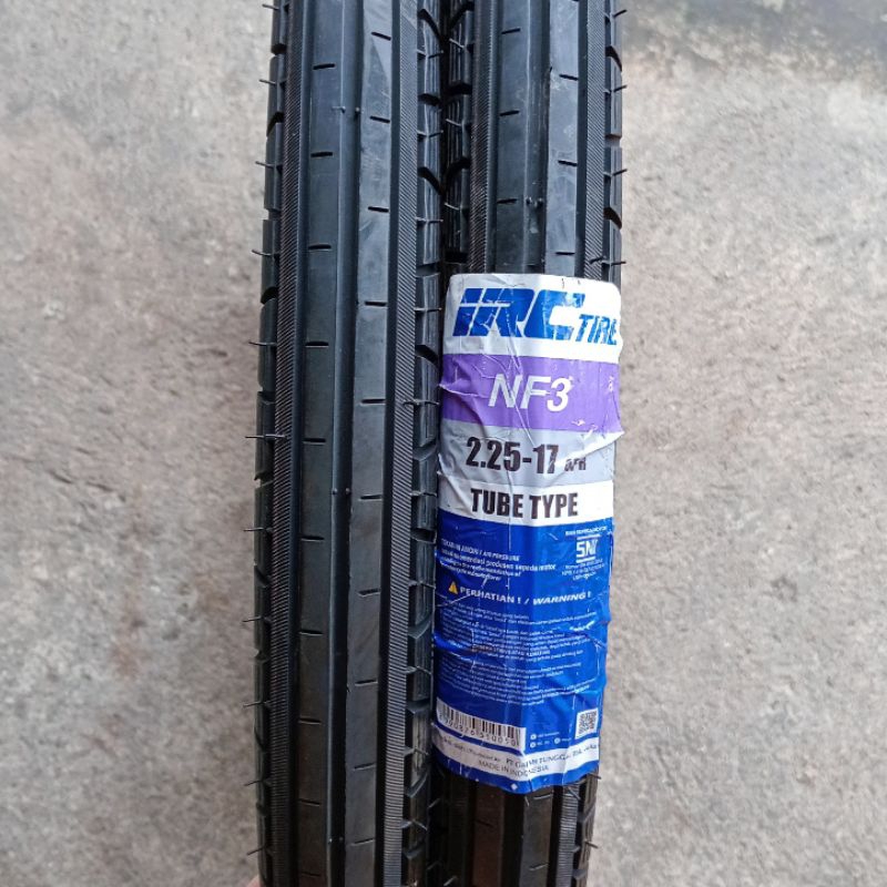 BAN LUAR MOTOR IRC 225-17 RING 17 NF3 BATIK LURUS TUBETYPE (NON TUBLES)