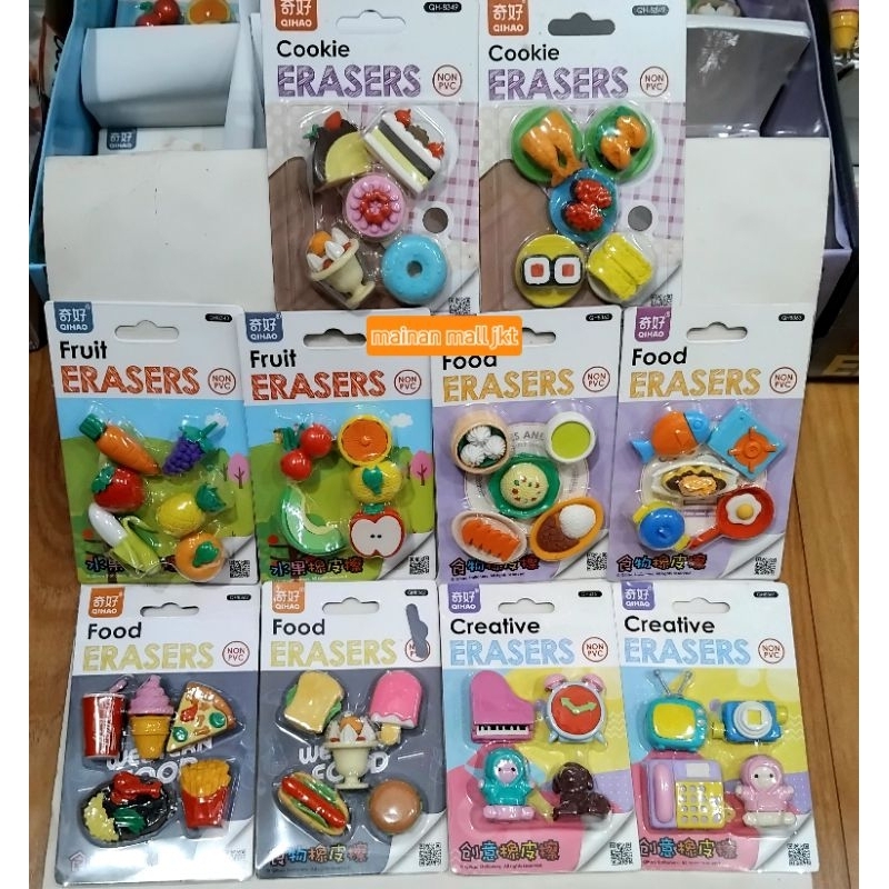 

Penghapus karakter lucu - penghapus makanan penghapus buah kue buah buahan hapusan pizza burger kue es krim boneka dimsum piano pisang burger - erasers