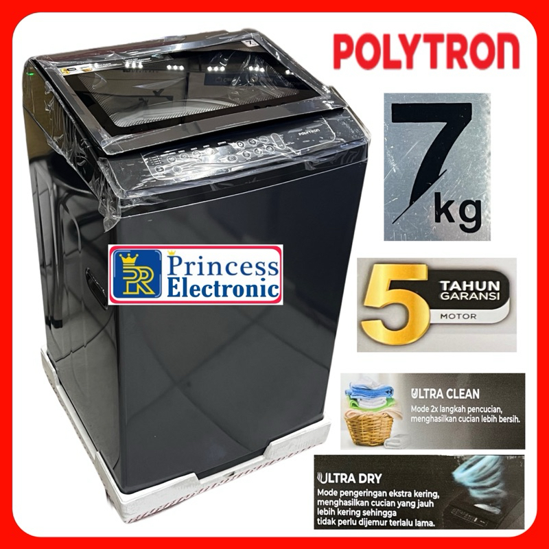 POLYTRON Mesin Cuci 1 Tabung Zeromatic Laguna series 7 KG PAW 7029Y