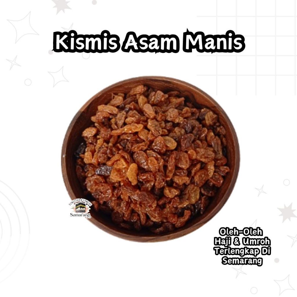 

KISMIS ASAM MANIS PREMIUM KHAS ARAB SAUDI ORIGINAL 100% KEMASAN REPACK POUCH 1KG, 500GR, 250GR MAKANAN OLEH OLEH GIFT HAJI DAN UMROH