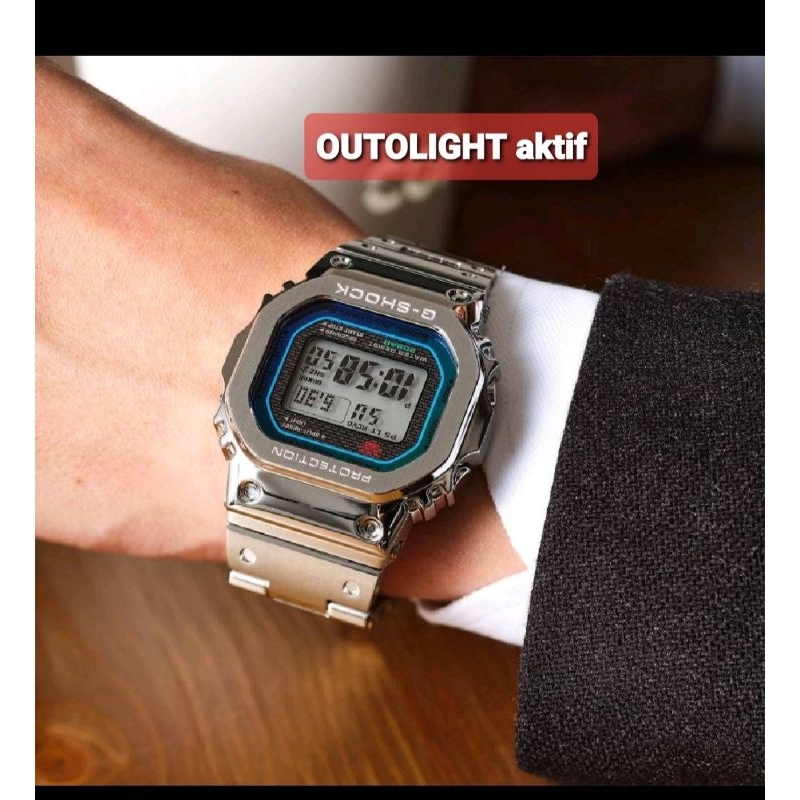 Jam tangan pria terlaris G-shock gmwb 5000 kaca anti gores full metal outolight ory BM  aniversary 3