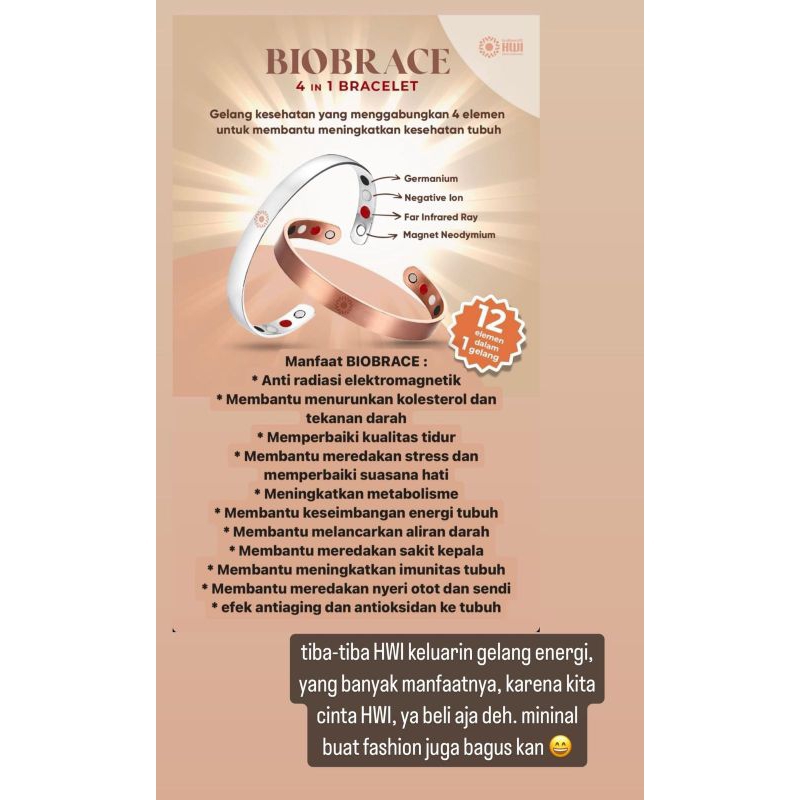 Gelang Kesehatan BioBrace HWI