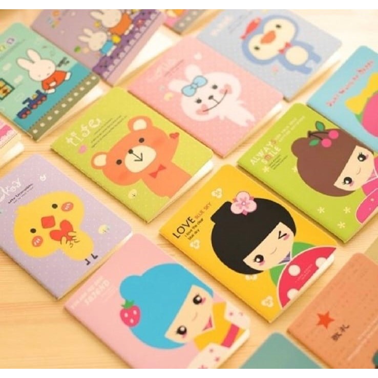 

Babygima Random Notebook Bergaris Motif Karakter 85 x 120 mm / Buku Tulis Kecil / Book Mini