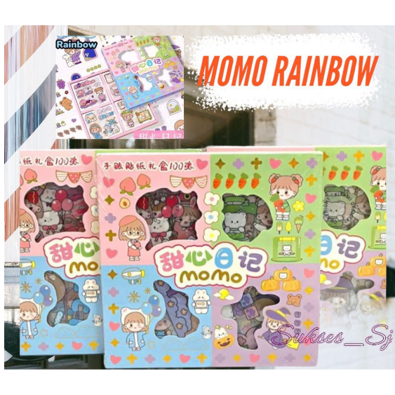 

STIKER MOMO RAINBOW WATERPROOF KARAKTER LUCU ISI 100 PCS