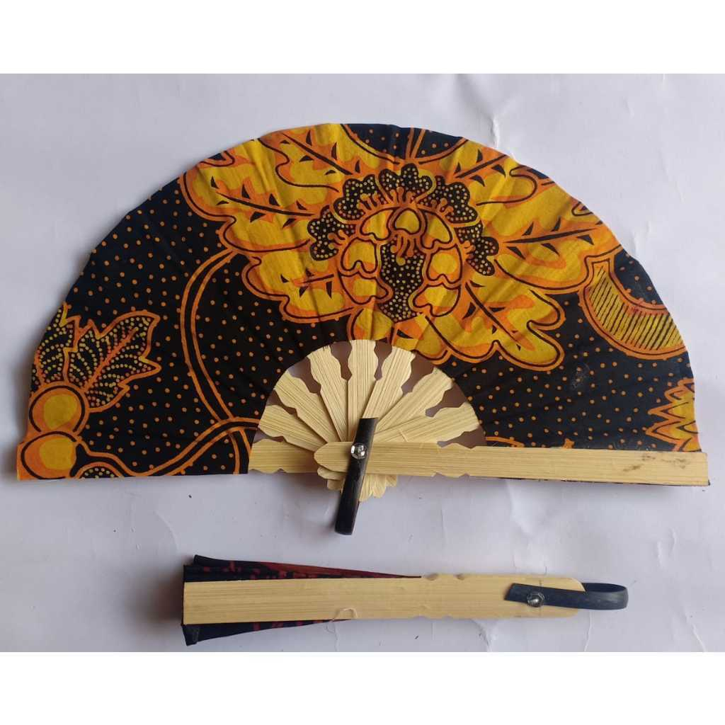 souvenir pernikahan kipas batik 50 pcs / 50 souvenir kipas batik kecil uk 16cm