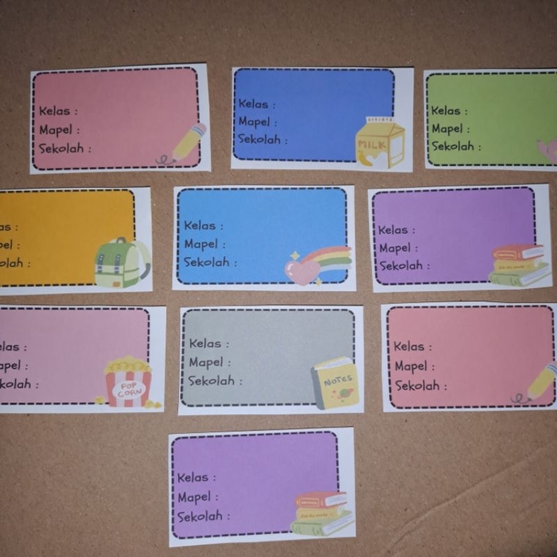 

stiker label nama pelajaran/stiker label nama/stiker nama