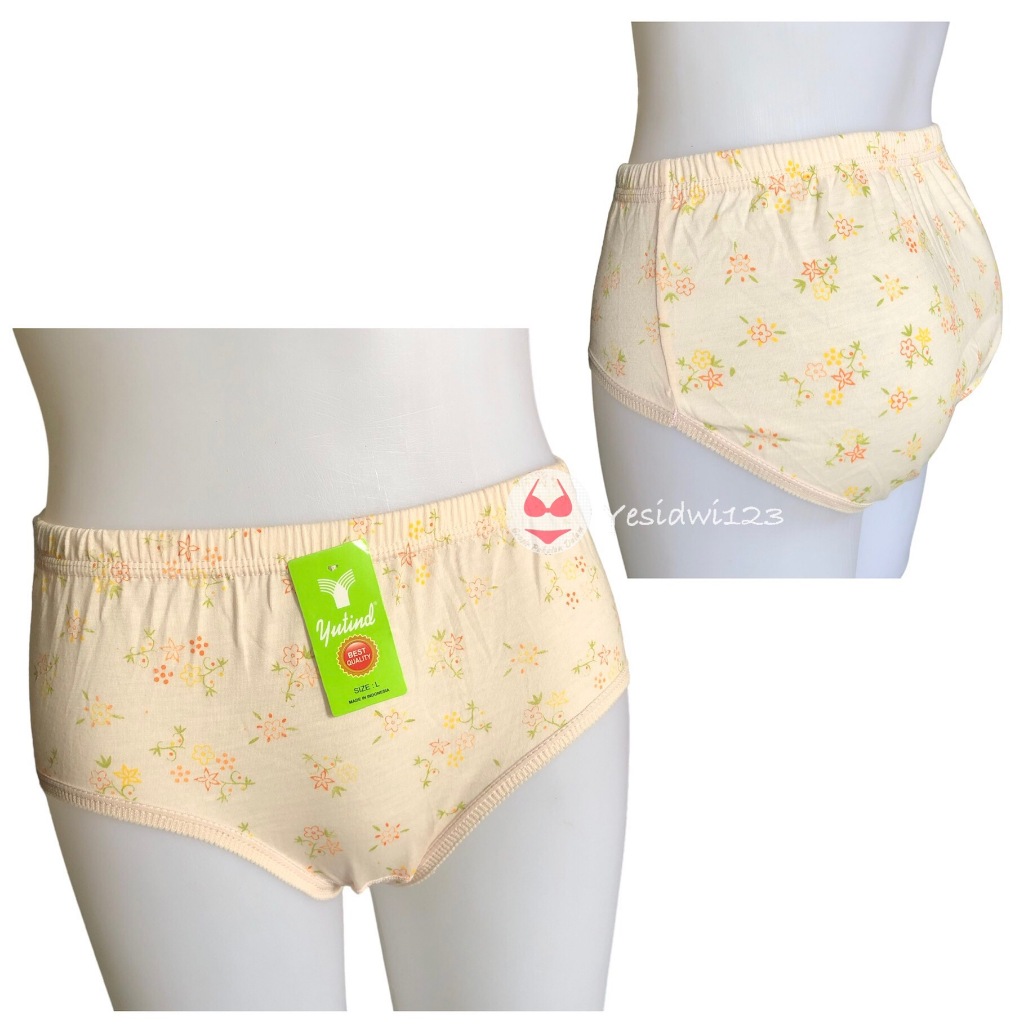 Yutind Celana Dalam Wanita Motif Bunga Ukuran M L XL dan Jumbo 3L Bahan Halus Jahitan Rapi