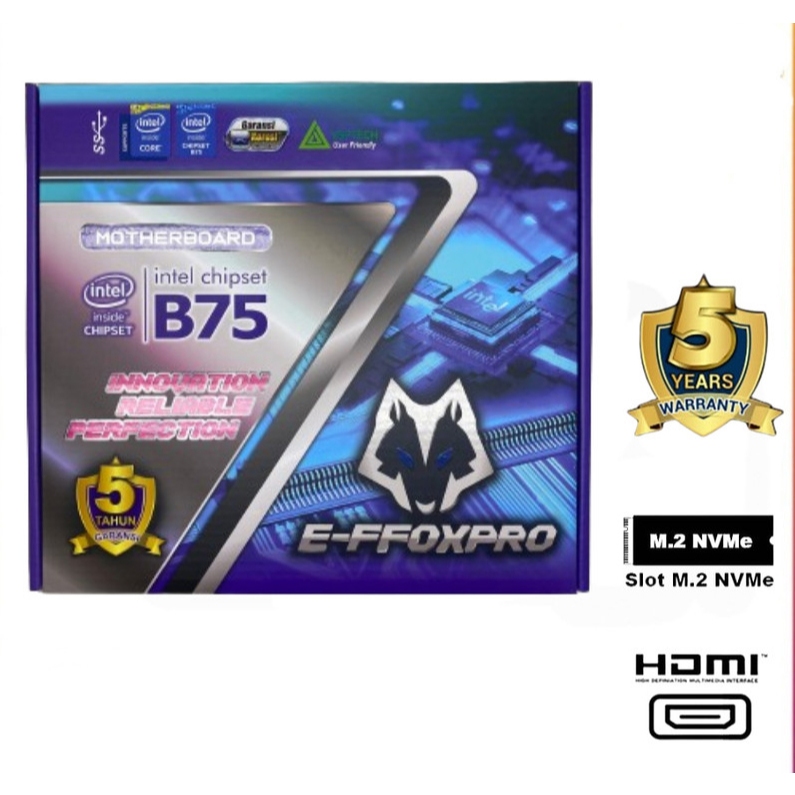 MOTHERBOARD EFFOXPRO B75 LGA 1155 GEN 2/3