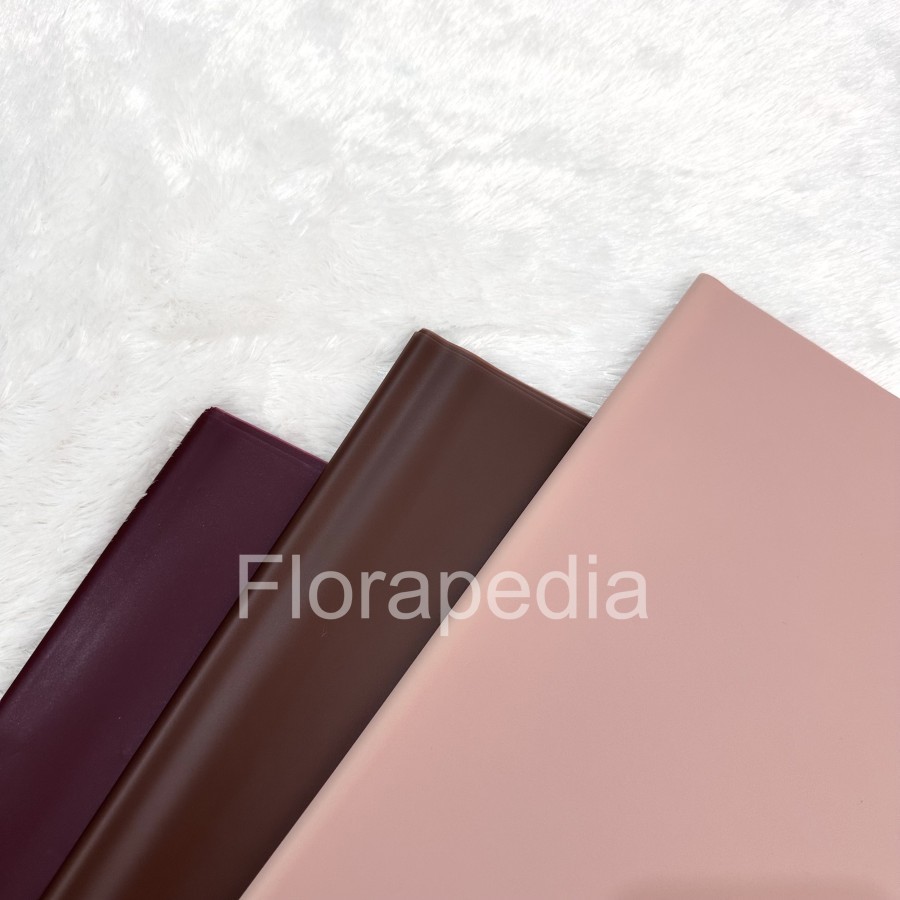 

Flower Wrapping Paper Transparan / Kertas Buket Bunga / Cellophane Pastel Color Premium Pink Coklat