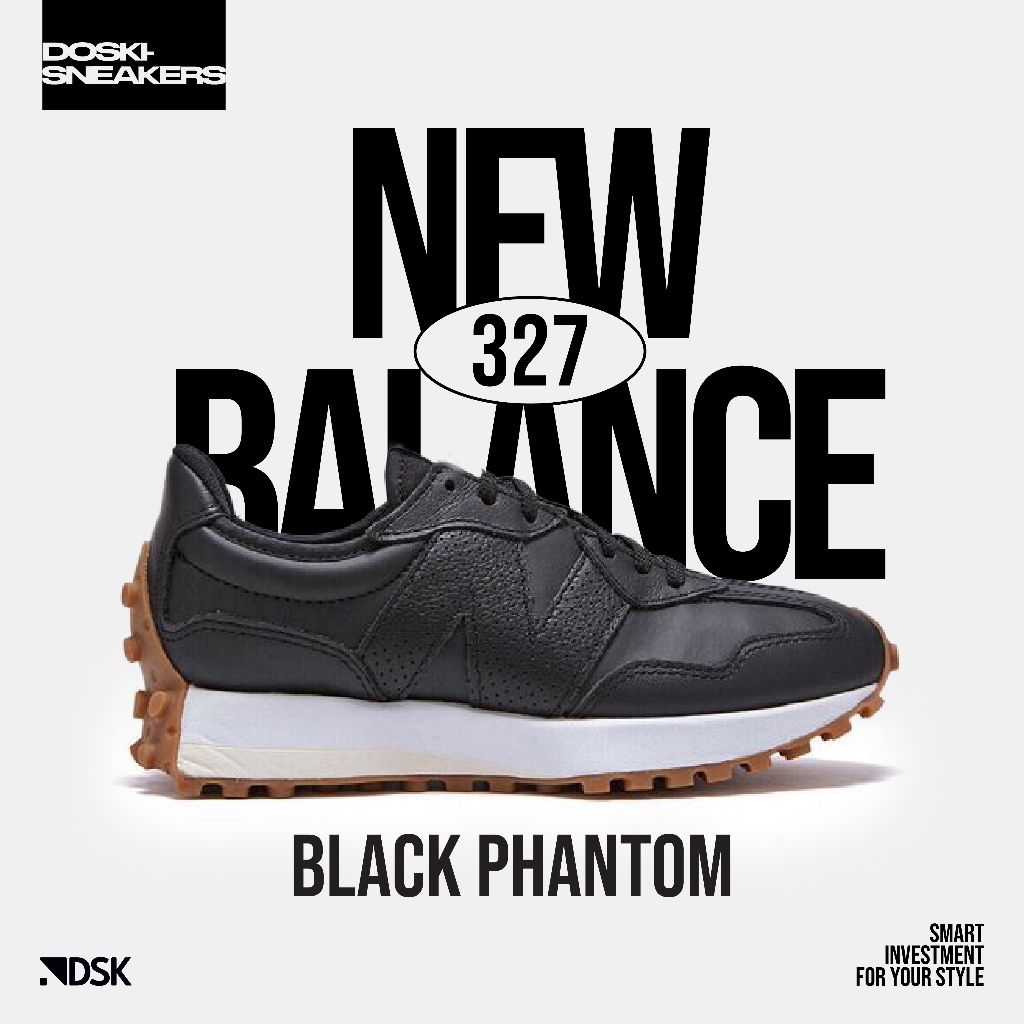 New Balance 327 Black Phantom 100% Original Sneakers Casual Pria Wanita Sepatu Ori Murah Sepatu New 