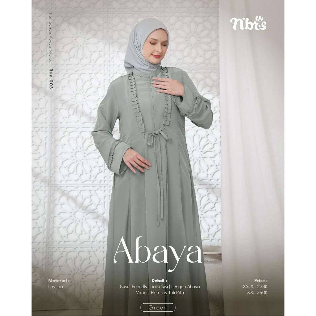 Nibras Abaya Gamis Nibras RAN 003 Gamis Hitam Gamis Putih
