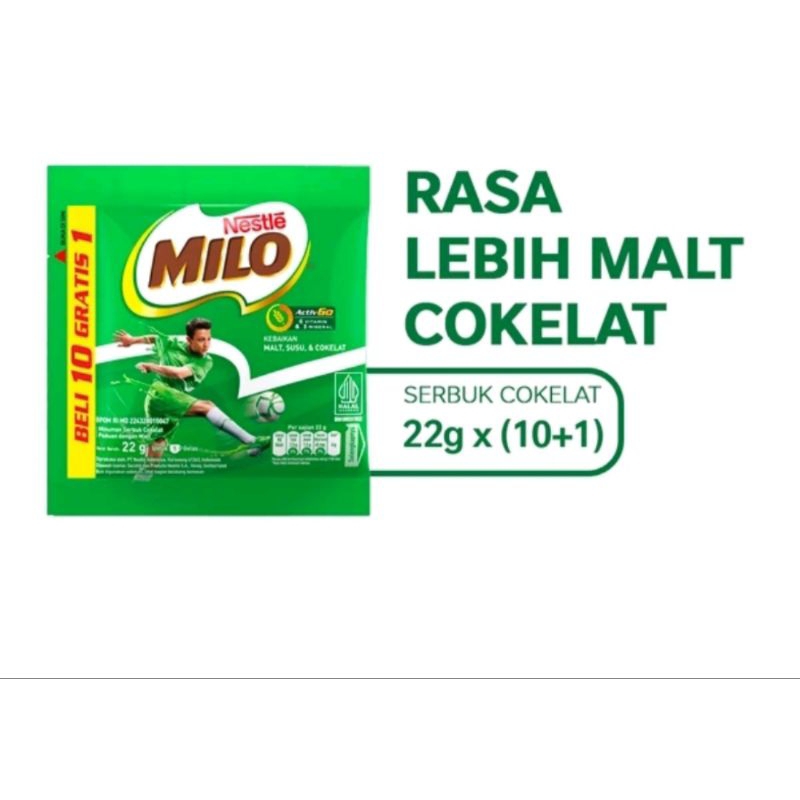 

MILO SACHET 22GR 10 GRATIS 1 [HARGA PER RENCENG ISI 10+1]