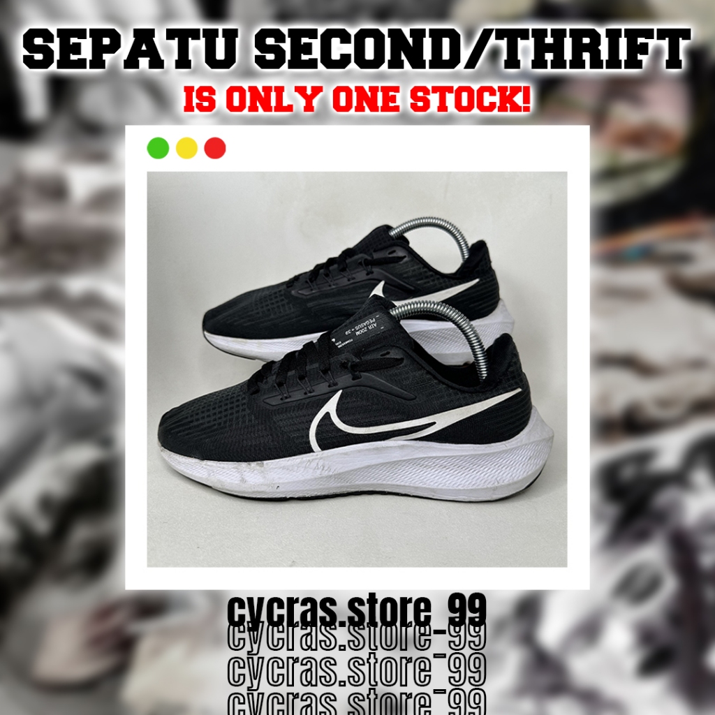 (Sepatu Second) Nike Air Zoom Pegasus 39 Black - Size 40.5