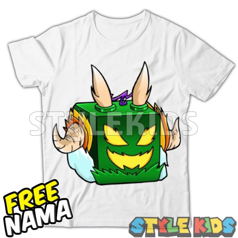 (BISA COD) FREE NAMA Kaos Anak Laki laki Perempuan Logo Roblox Fruits Dragon T-shirt Baju Anak Laki 