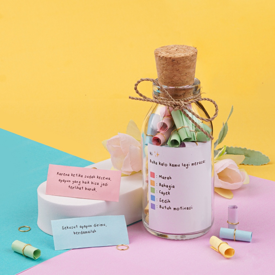 

Jar of Mood Small Bottle 8 pcs Sudah Ditulis Kado Unik Hadiah Ulang Tahun Unik Birthday Gift Aesthetic My Craft Arts n W1P3