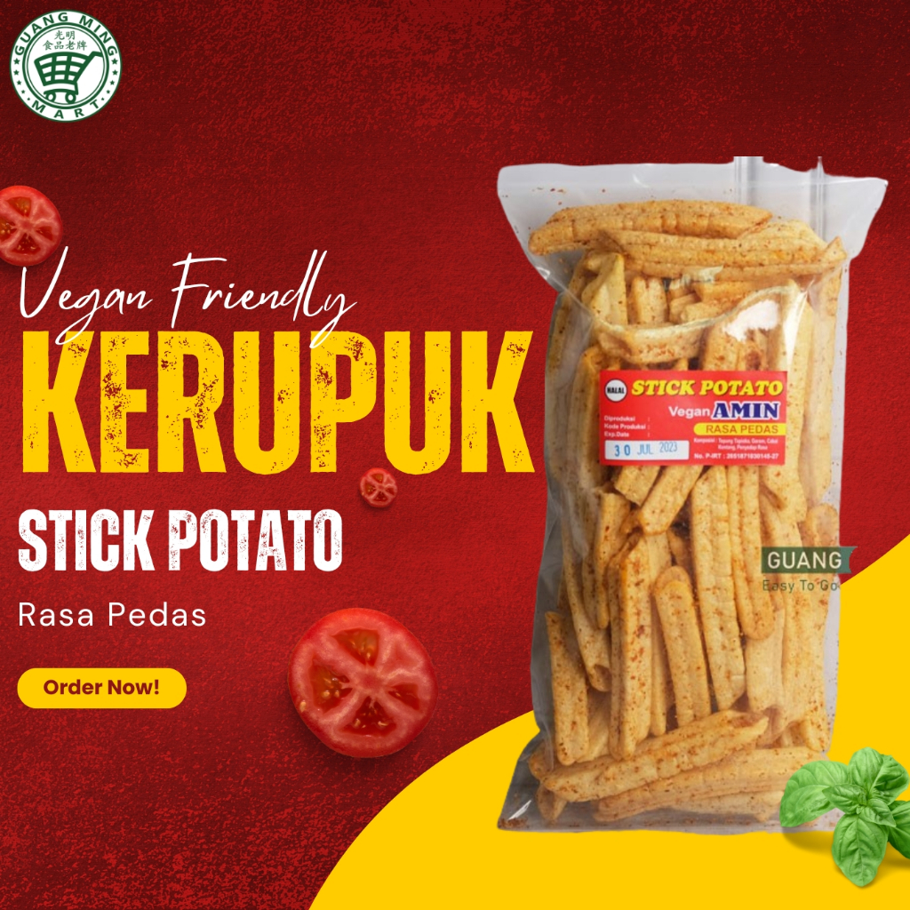 

KERUPUK STICK POTATO RASA PEDAS VEGAN AMIN