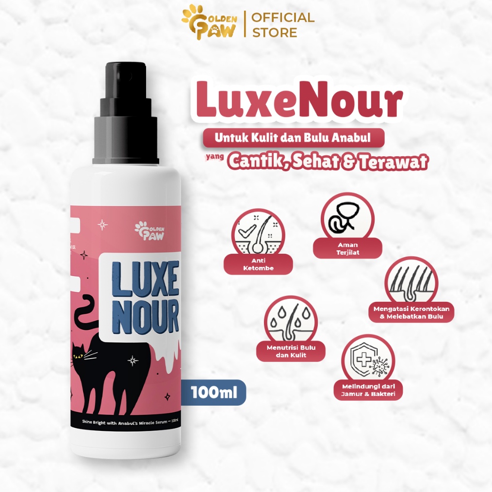 KODE F29R Golden Paw  LuxeNour Serum Vitamin Penumbuh  Pelebat Bulu Kucing Spray 1ML