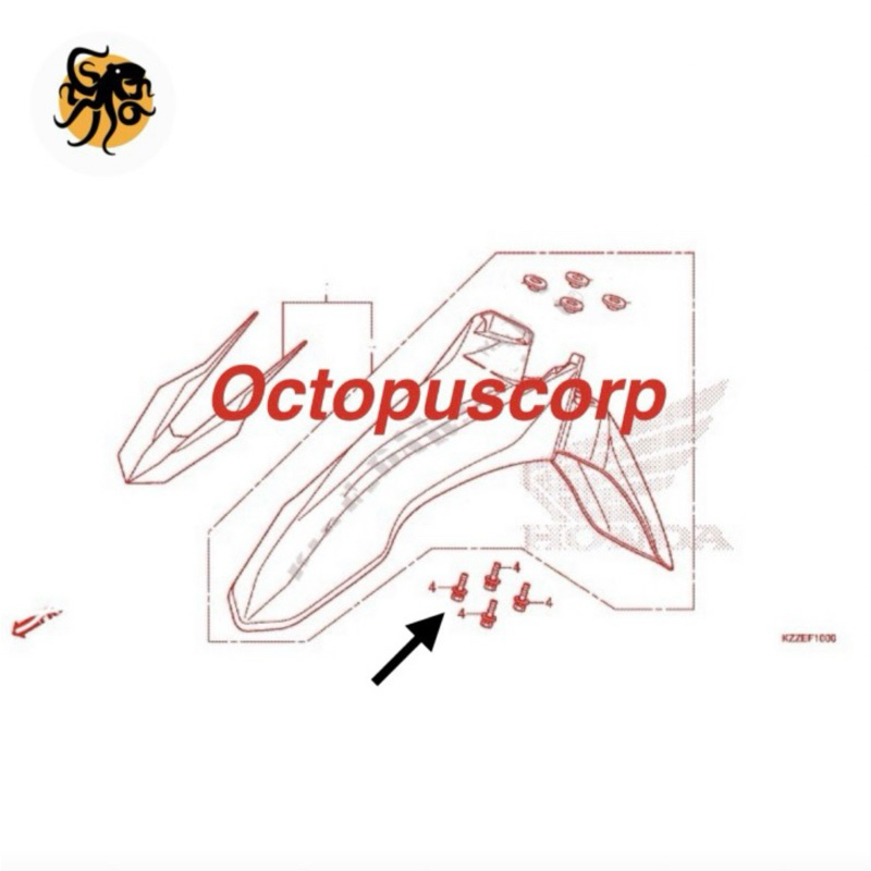 Baut  Spakbor Depan Honda CRF 250 Rally CRF250 L