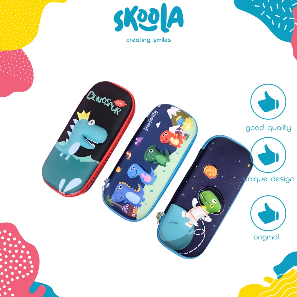 

Skoola Tempat Pensil Anak Laki Laki Hardtop 3D Lucu Spiderman Dinosaurus Rocket Astronot Tepen e RB4