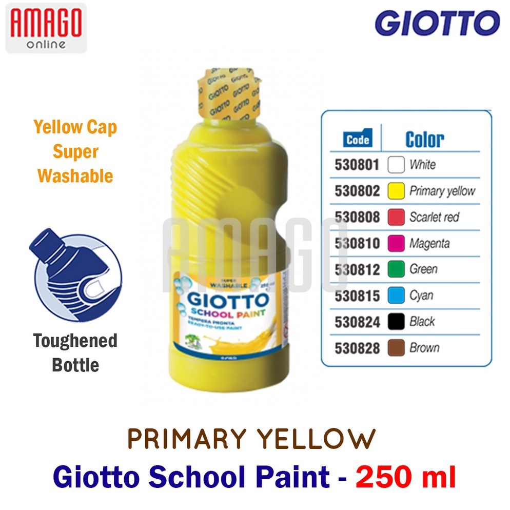 

GIOTTO School Paint Cat Air Poster Lukis Sekolah 25 ml warna Yellow 5382 i O7L9