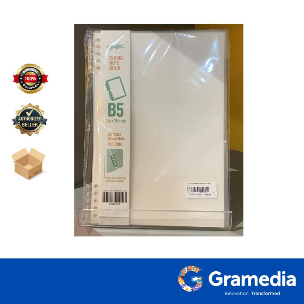 

Gramedia Surabaya - ESTUDEE 10RING NOTEBOOK B5 WHITE