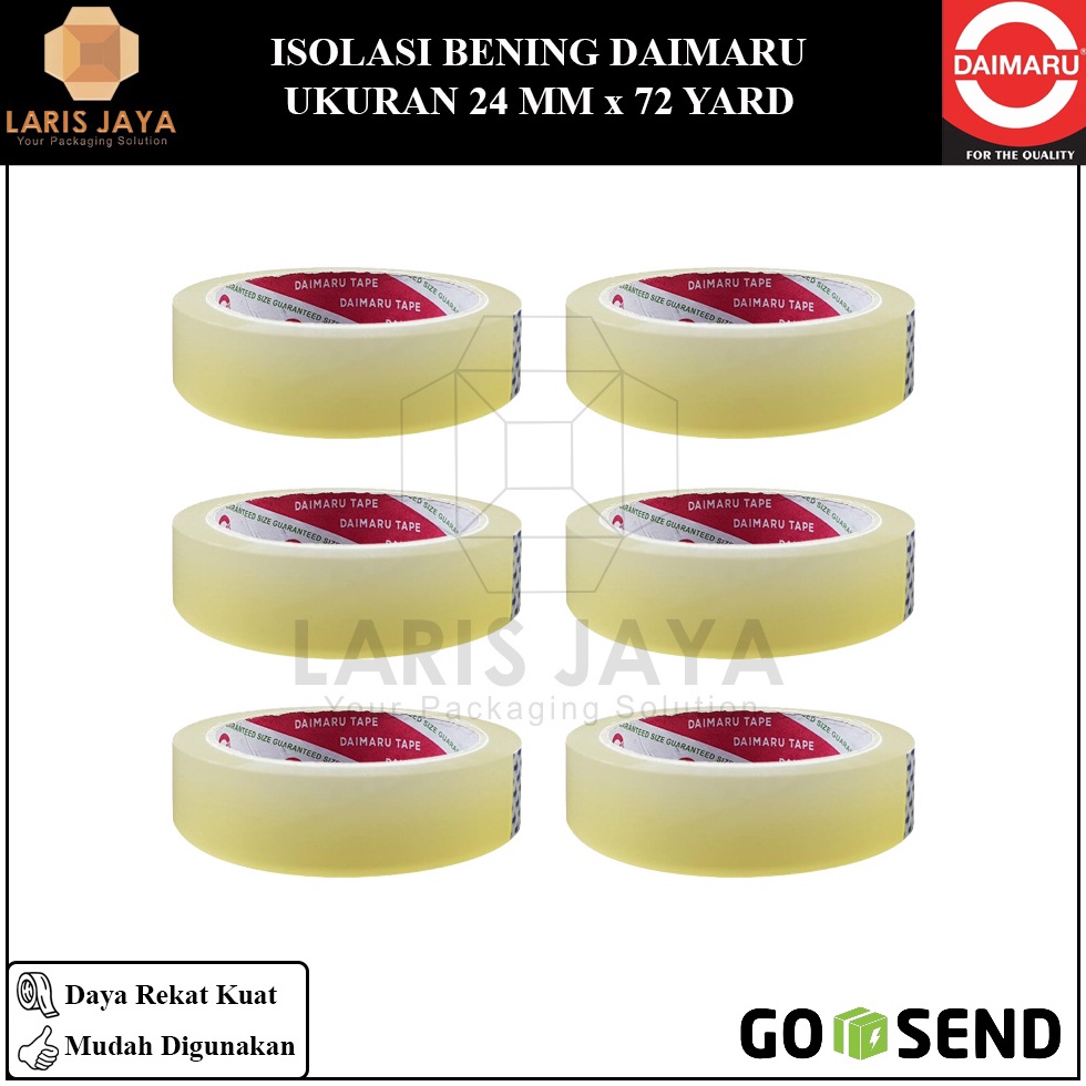 

Paket Isolasi Kecil 1 Slop Isi 6 Lakban Isolasi Selotip Tape Merk Daimaru 1 Inch 24 mm x 72 Yard Isolasi Bening 1 6 pcs p R6N7