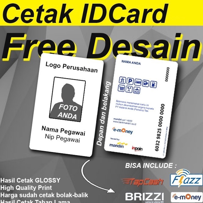 

Cetak idcard id card name tag emoney tapcash brizzi flazz GLOSSY MENGKILAP v U4R5