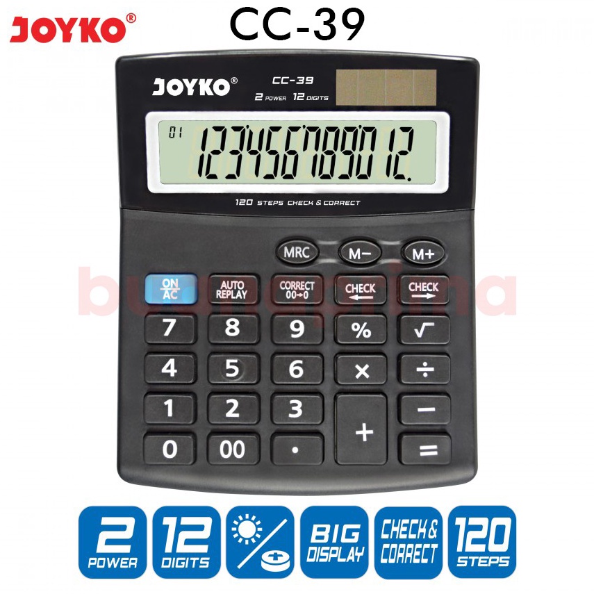 

Kalkulator Joyko 12 Digits Kecil Check Correct Calculator CC39 Calkulator u Y6O3