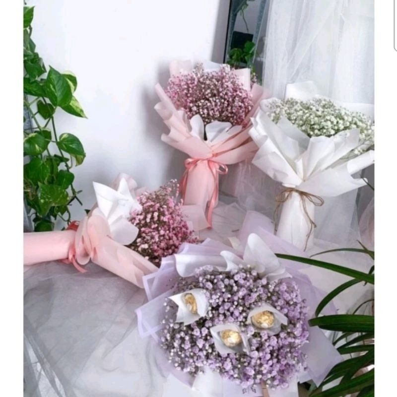 BBA - BUKET BUNGA ASLI - BUNGA BABY BREATH / BUKET BUNGA TUNANGAN / BUKET BUNGA PENGANTIN / BUKET BU