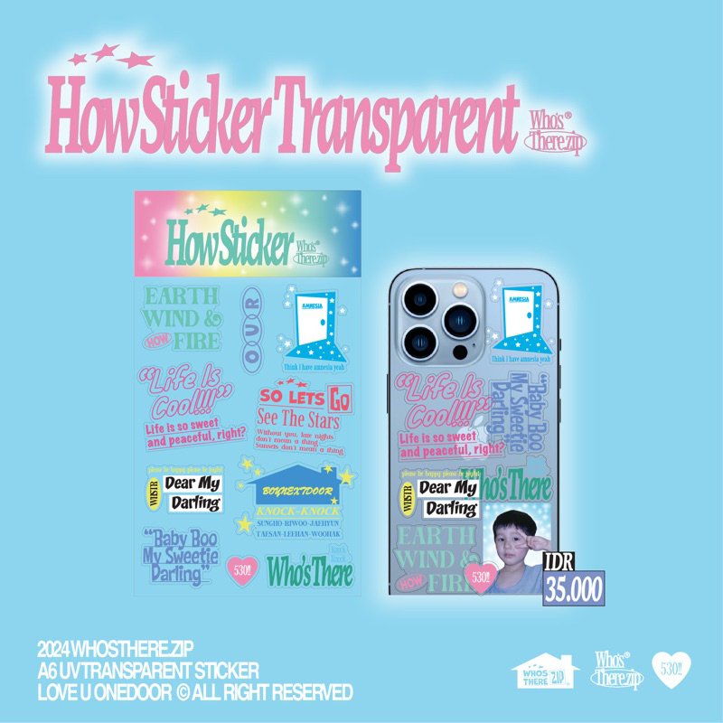 BOYNEXTDOOR - HOW STICKER TRANSPARENT