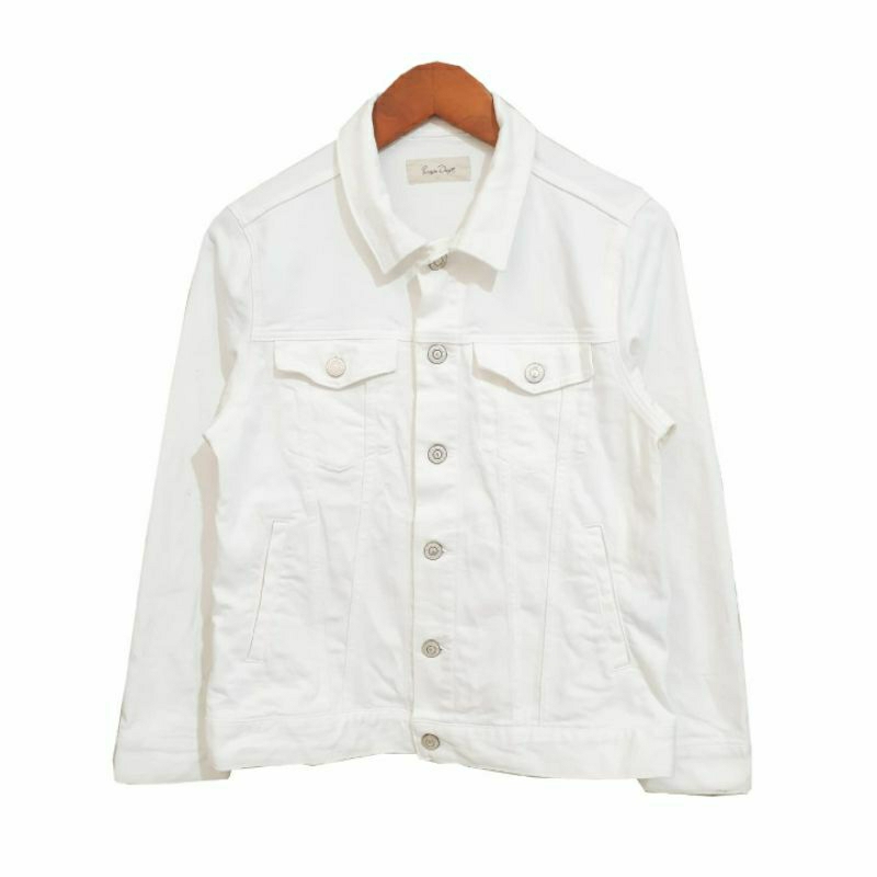 SUGAR DEPT KURABO DENIM White Trucker Denim Jacket | Jaket Jeans Putih