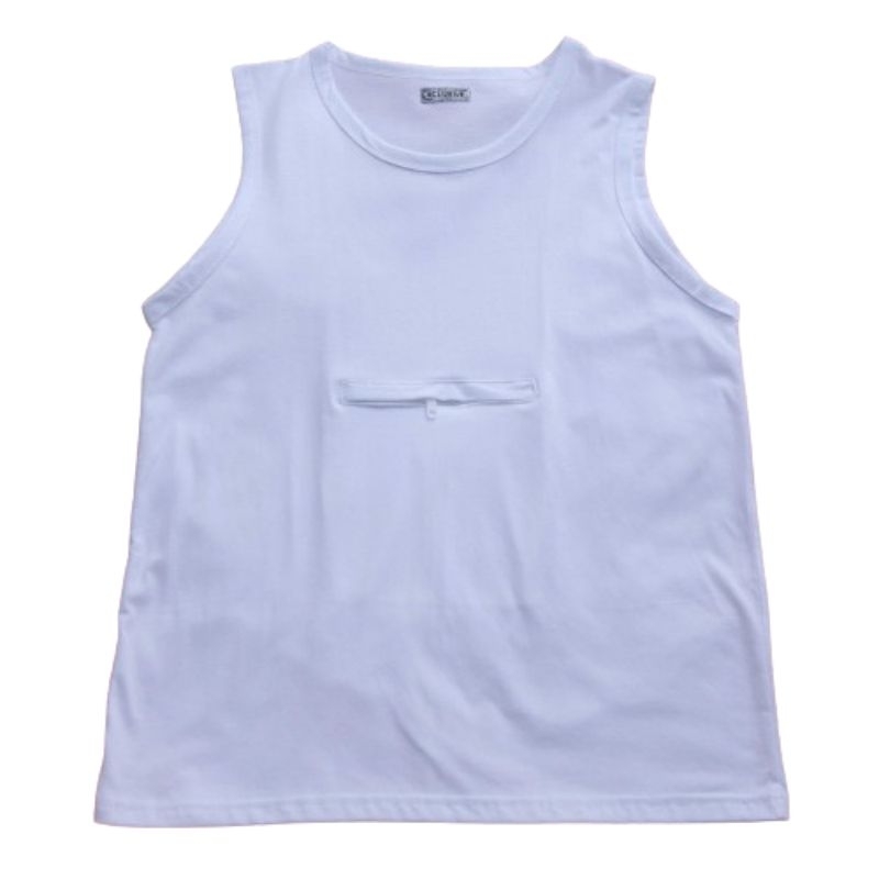 Kaos Singlet Dalaman Pria Saku Depan Perlengkapan Umroh