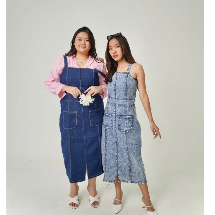 KODE S16Z LUCYA MIDI OVERALL WANITA NORMAL DAN JUMBO