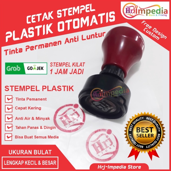 

Cetak Stempel Plastik Desain Custom Ukuran Bulat Cetak Stempel OtomatisFlash Tinta Permanent v EI5