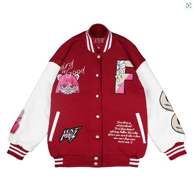 Bern Varsity Jacket Red - FLICWORLD