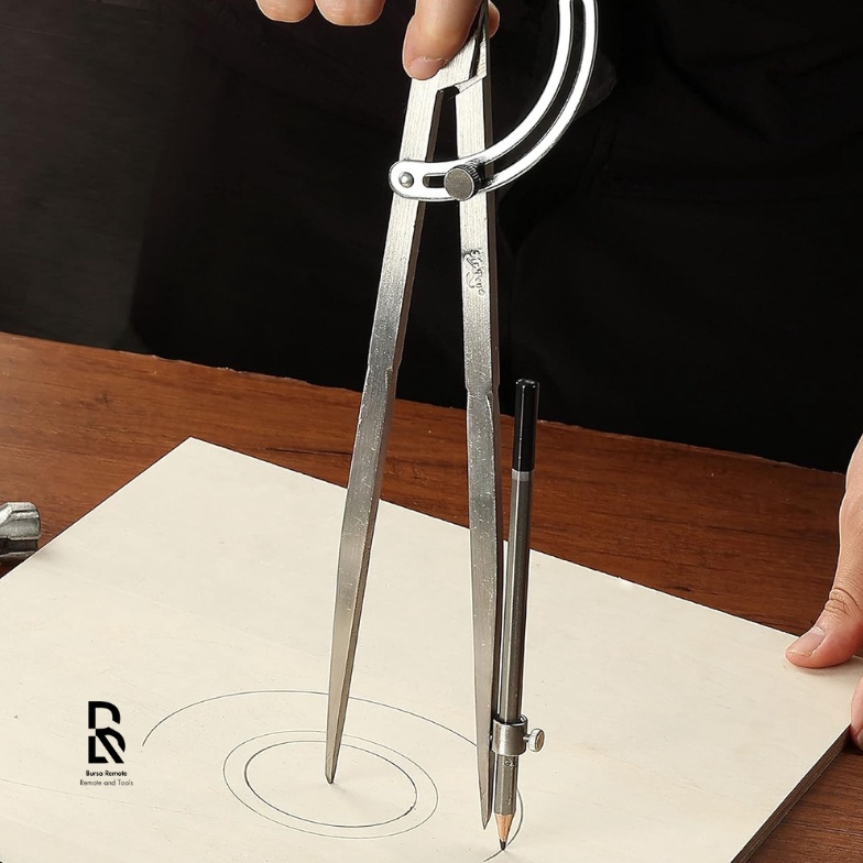 

Jangka Kompas Penanda Pola Adjustable Lock sistem lingkaran Spacing Compass Adjustable Scribe Scriber Stitch Cross Line Wing Divider Leather Edge Drawing Lock b X8C3