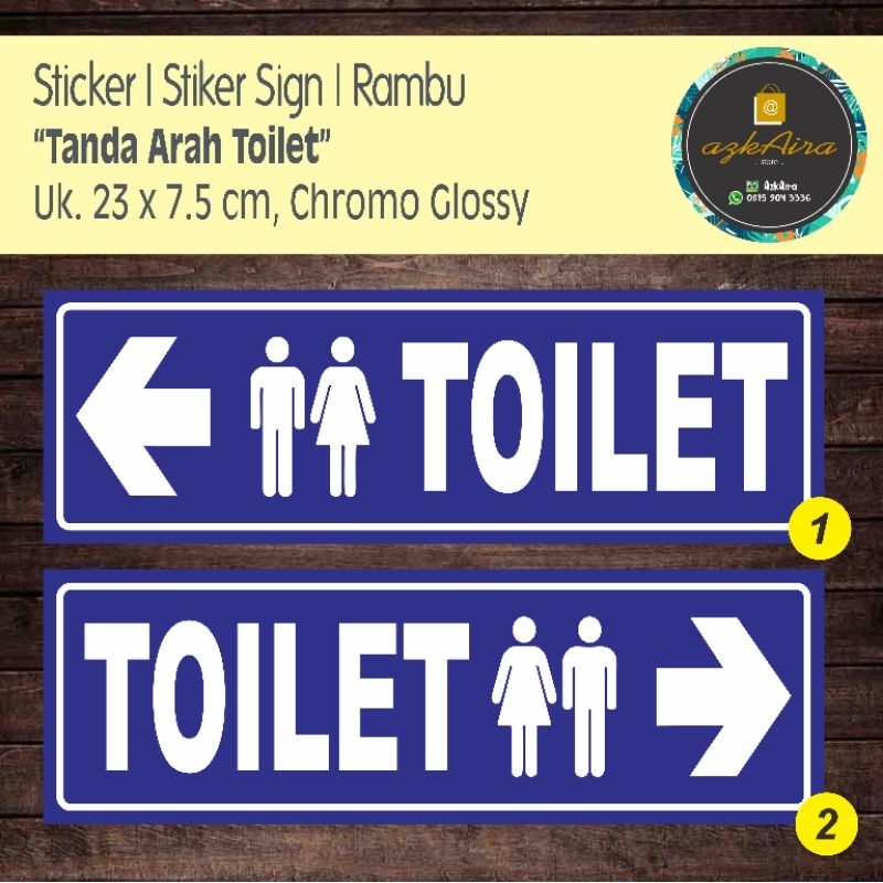 

Sticker Stiker Tanda Arah Toilet - Uk. 23x7.5 cm