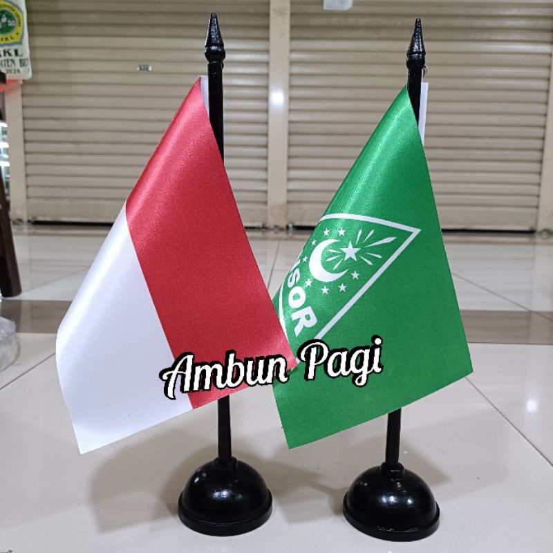 

best seller tiang kayu meja+bendera ANSHOR+bendera Merah Putih