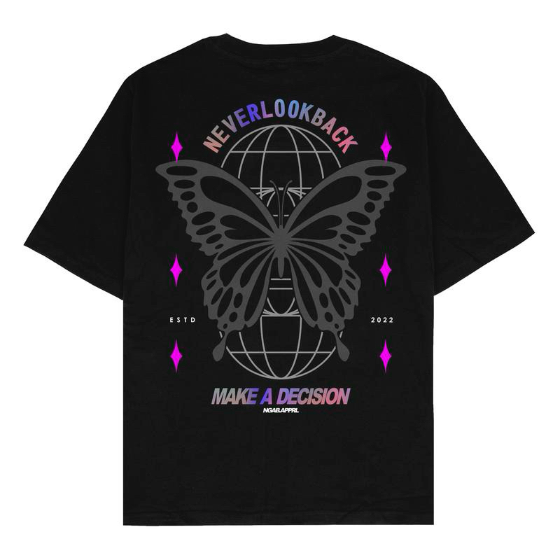 Kaos Ngab Butterfly Rainbow Make A Decision Kaos Distro Pria Wanita