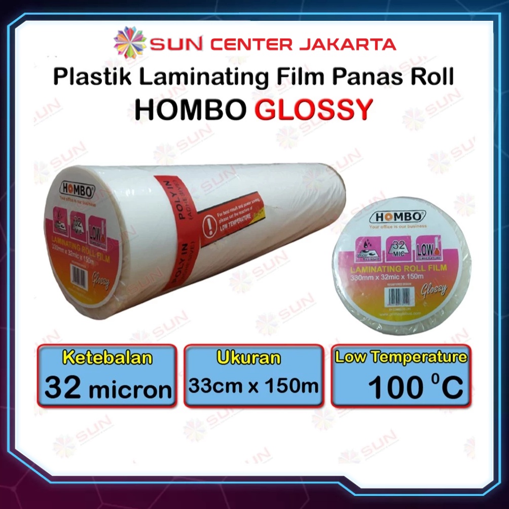 

Plastik Laminating Panas Roll Hombo 32 micron GKTech 28 mic21mic 33 cm x 15 m Glossy Doff Low Temperature untuk mesin Laminating laminasi panas roll b G3J5