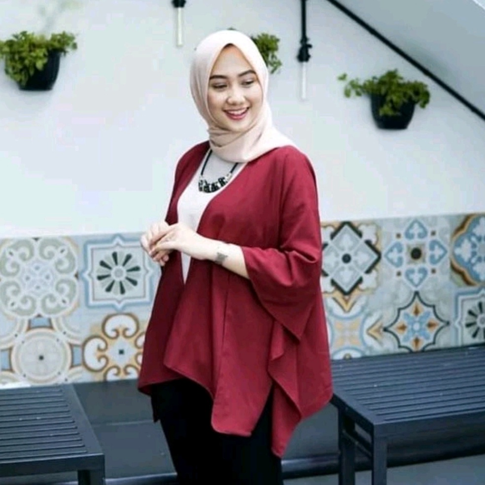 KODE Q72J Promo Diskon Outer Kekinian Batwing Long Outer Perlengkapan Stelan Pakaian Atasan Wanita R