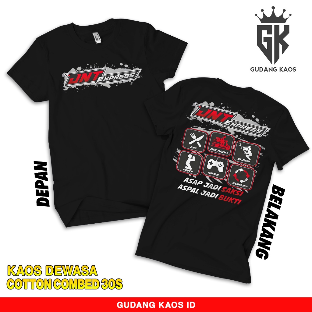Gudang Kaos Kurir Paket JNT Express 5 - Kaos Distro Pria dan Wanita Cotton Combed 30s Bisa Bayar Di 